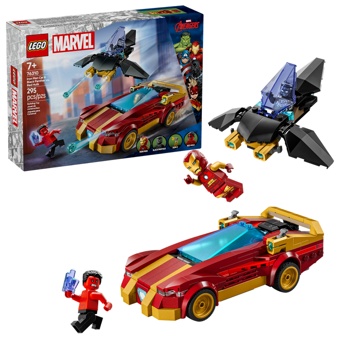 LEGO® Marvel: Iron Man Car & Black Panther vs. Red Hulk (76310)